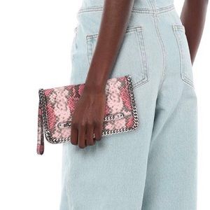 Casadei Snake Print Pink Chain wristlet Bag $650